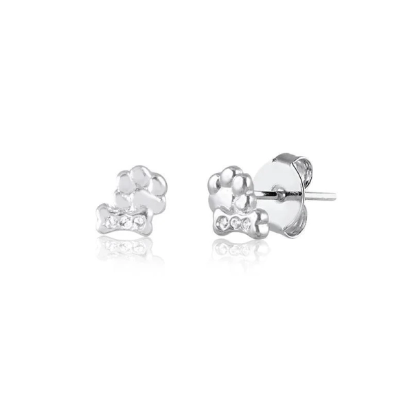 BRINCO PATINHA PRATA BRANCA CRISTAL