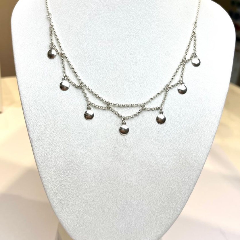Gargantilha chocker 35 cm +5 cm extensor modelo indiano cascata prata 925