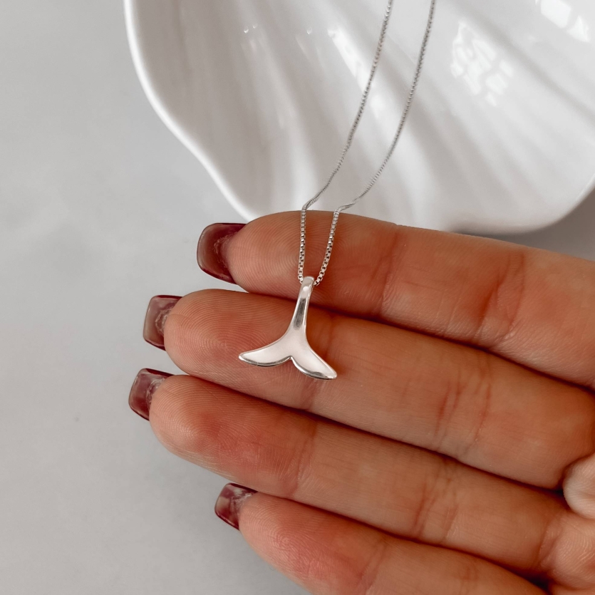 GARGANTILHA 45 CM COM CALDA SEREIA PASSANTE PRATA 925