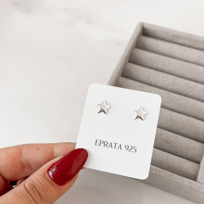 BRINCO ESTYREKA[PEQUENO PRATA BRANCA  TAM. UNICO