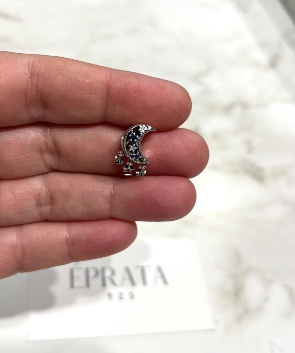 Berloque Separador Lua Estrelada PRATA 925