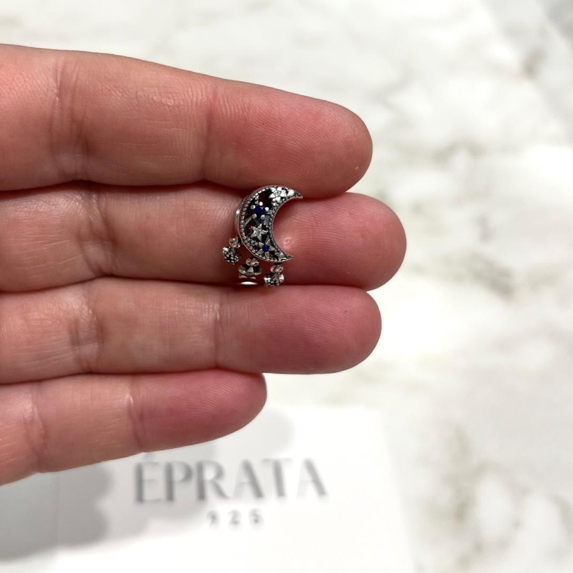 Berloque Separador Lua Estrelada PRATA 925