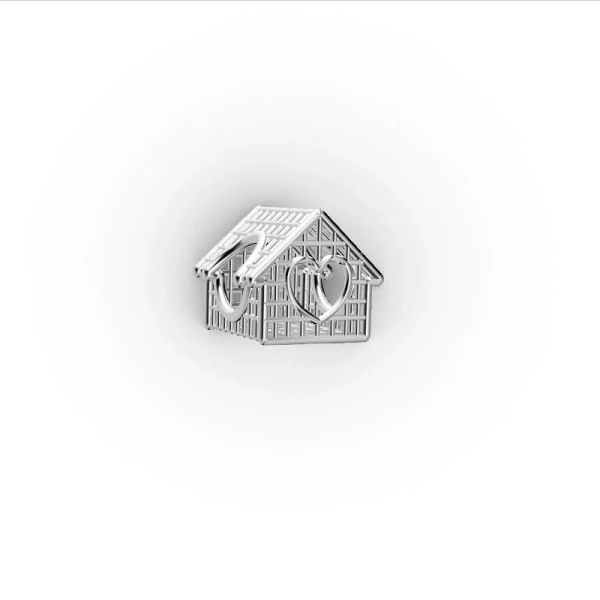 Berloque separador casa rendada prata 925