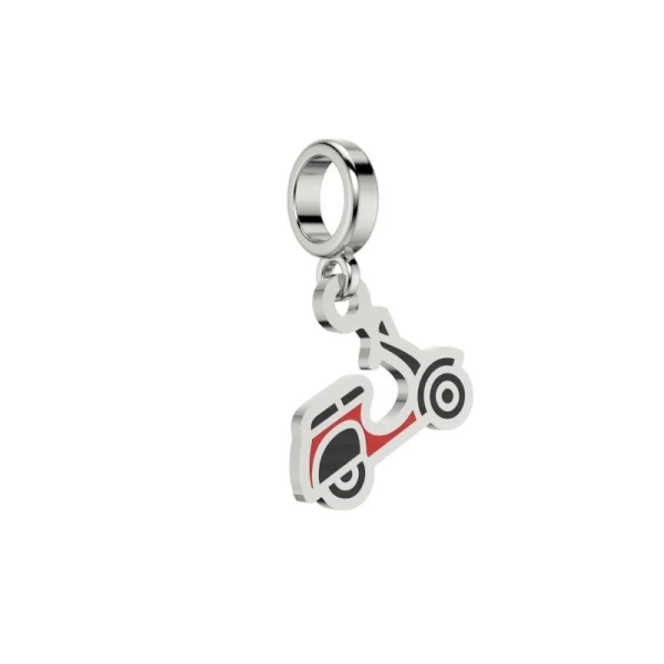 Berloque moto resinada prata 925