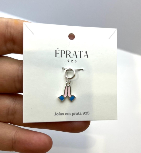 Berloque orar resinado prata 925 - Imagem 2