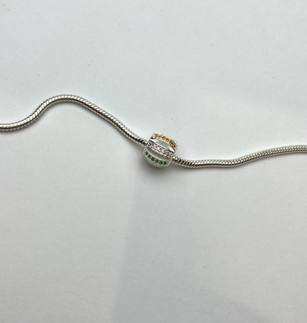 Separador zirconias coloridas cravejadas prata 925