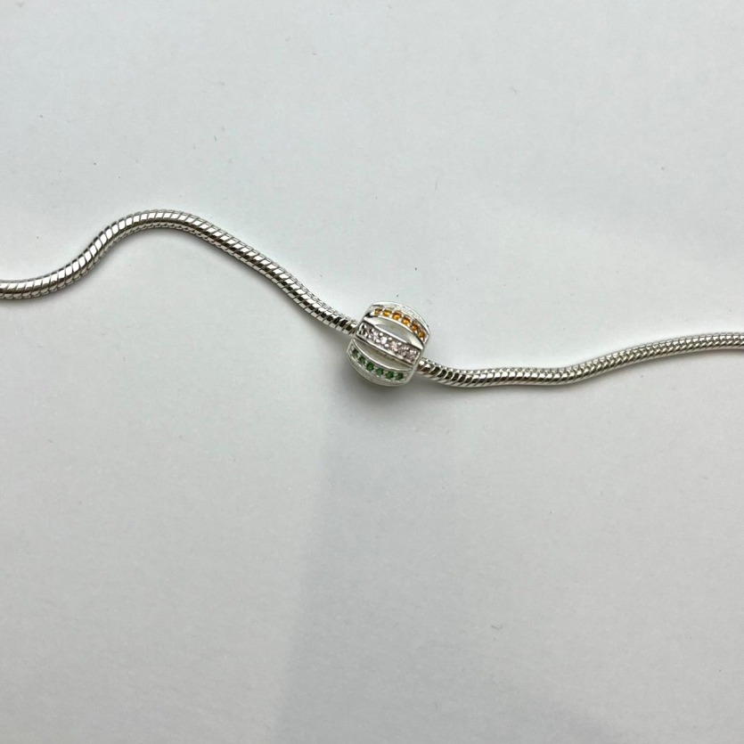 Separador zirconias coloridas cravejadas prata 925