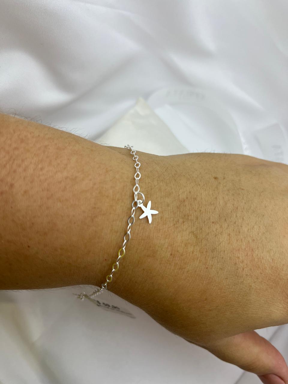 Pulseira elo oval com estrela prata 925