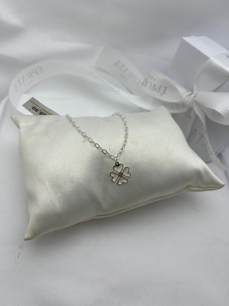 Pulseira trevo vazado prata 925