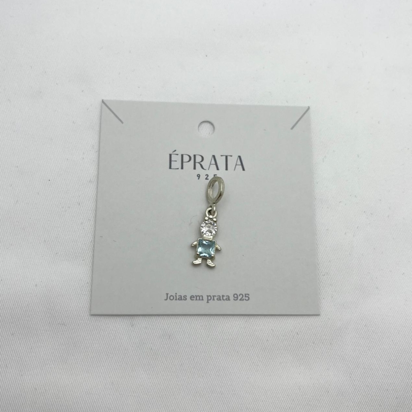 Berloque menino zirconia prata 925