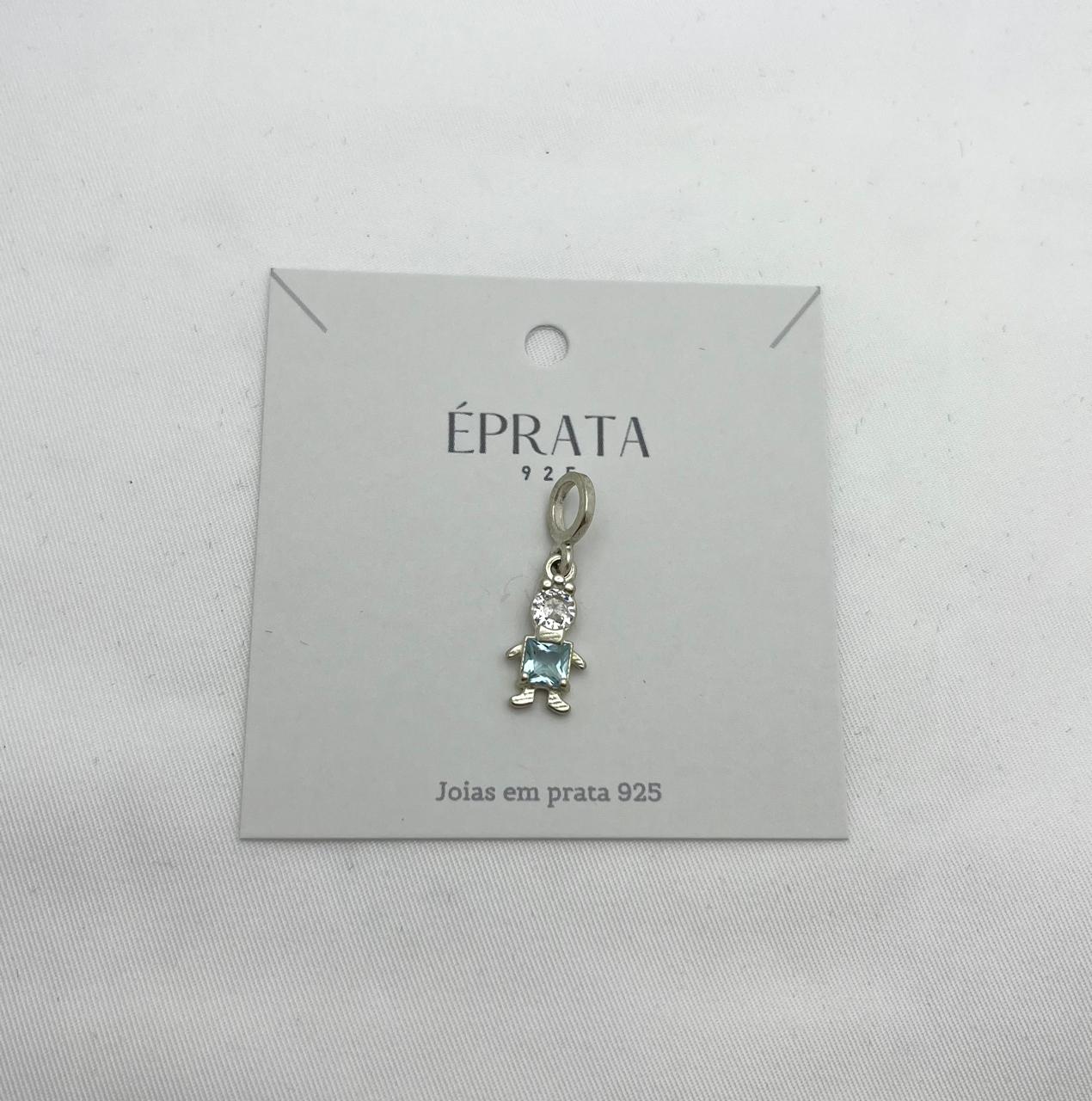 Berloque menino zirconia prata 925