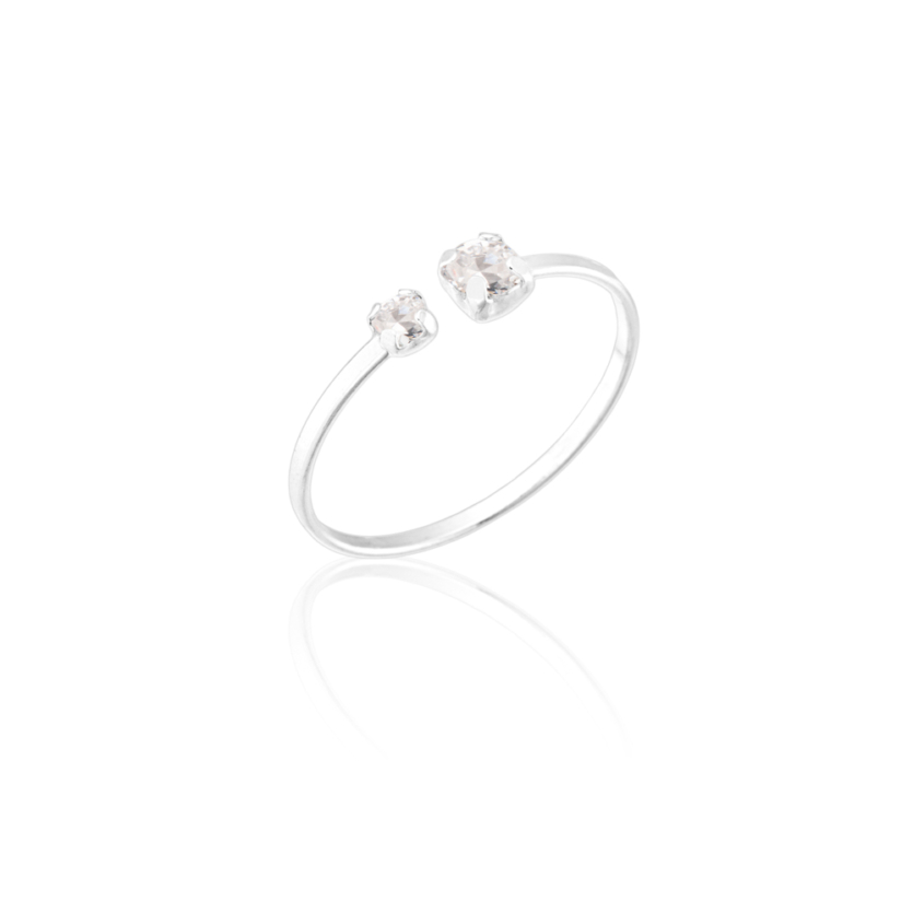 Anel Falange Regulável em Prata 925 Pontos de Luz