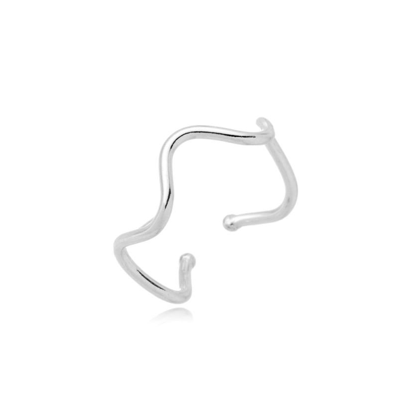 Anel Regulável em Prata 925 Ondulado