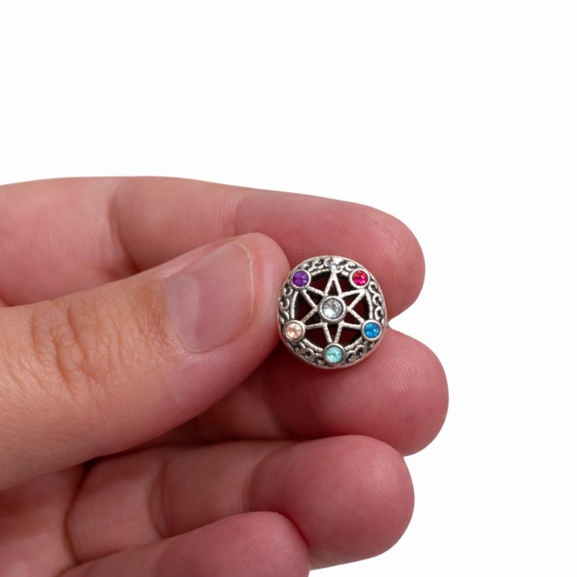 BERLOQUE SEPARADOR ESTRELA CRAVEJADA COLOR PRATA 925