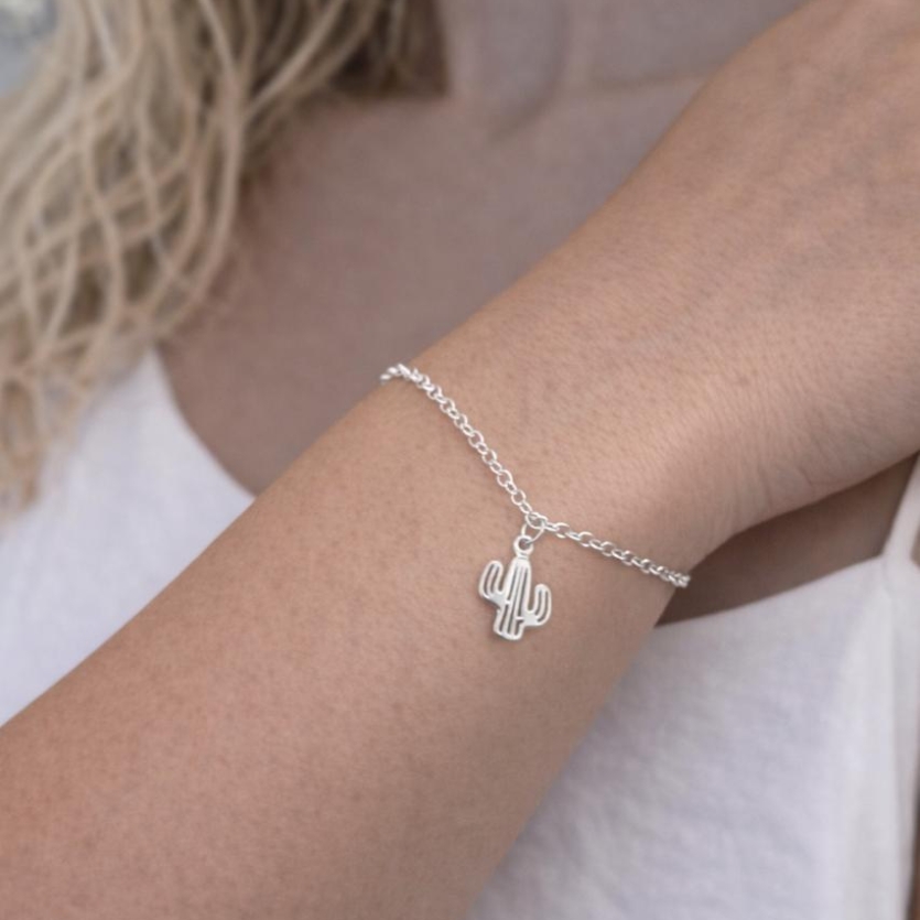 PULSEIRA ELO PORTUGUES CACTOS PRATA 925