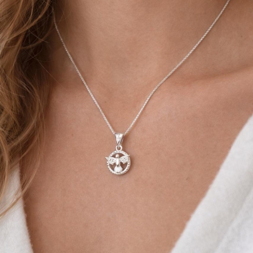 Gargantilha  espirito santo cravejada prata 925