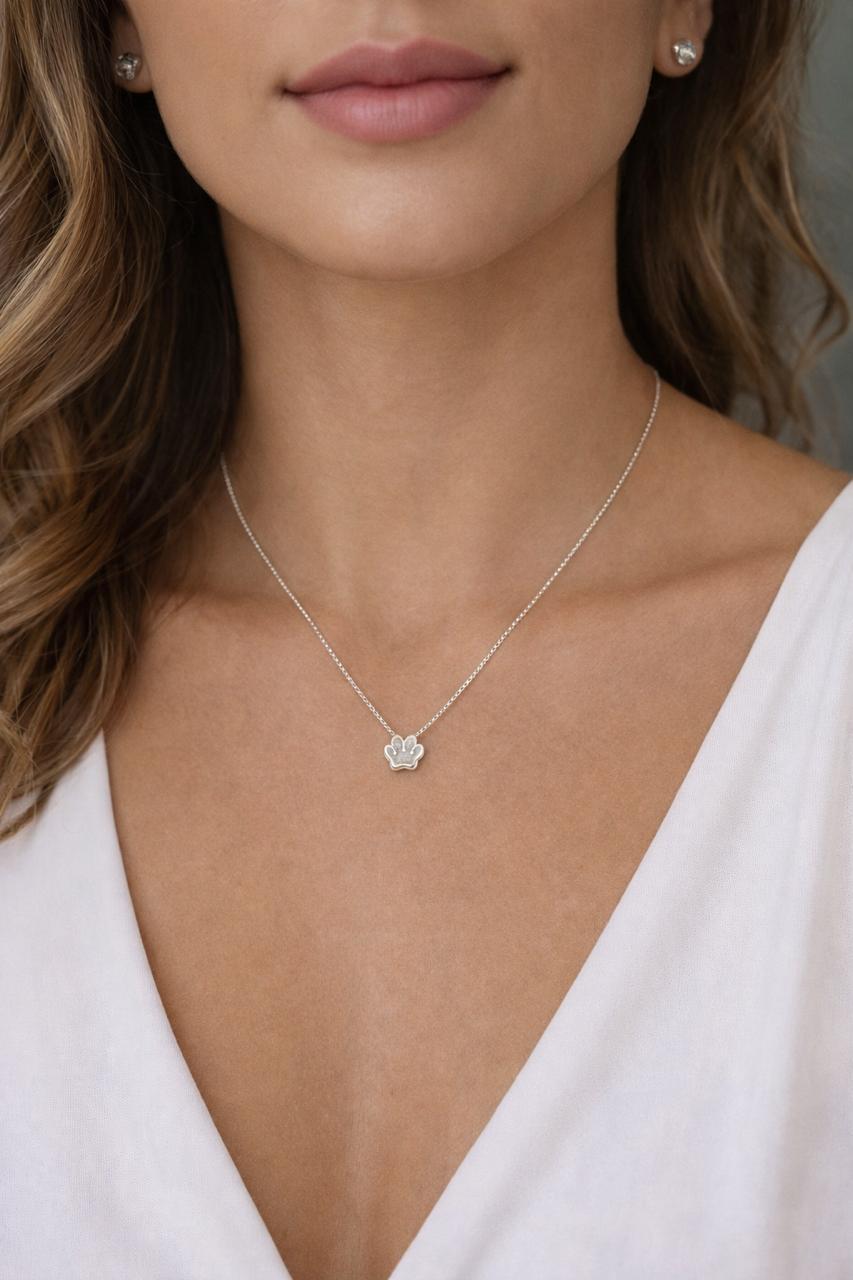 Corrente 45 cm veneziana v15 com pingente mini pata prata 925