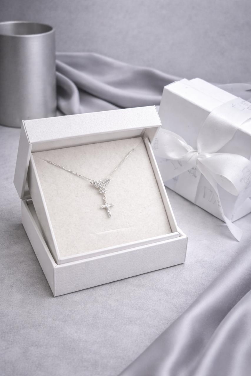 Gargantilha espirito santo cravejado prata 925