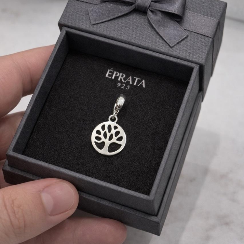 BERLOQUE ARVORE DA VIDA LASER PRATA 925