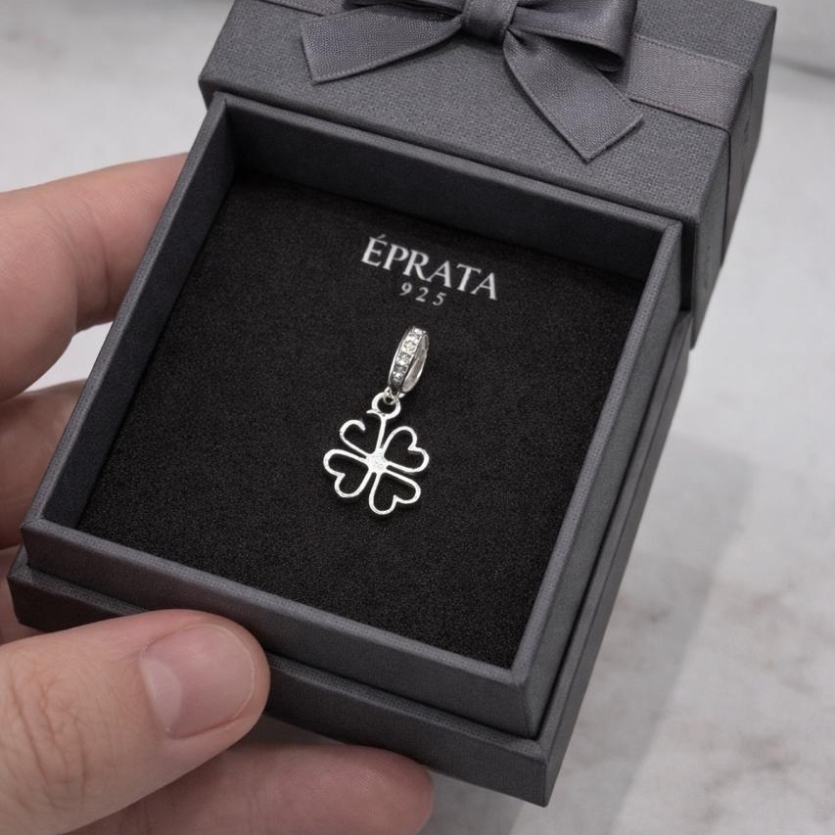 BERLOQUE MINI TREVO VAZADP PRATA 925